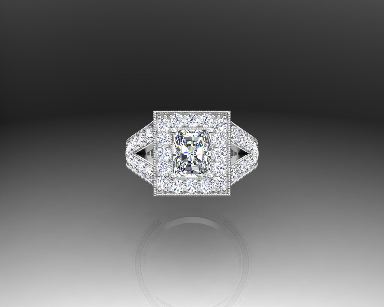 SPLIT DIAMOND ENGAGEMENT RING