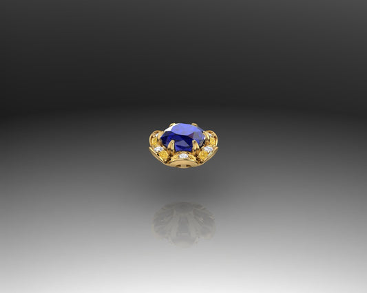 YELLOW GOLD SAPPHIRE DIAMOND PENDANT - Reigning Jewels Fine Jewelry 