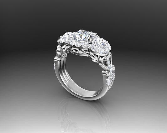 PAST PRESENT FUTURE ENGAGEMENT RING - Reigning Jewels Fine Jewelry 