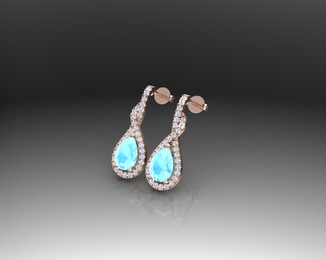 GOLD AQUAMARINE DIAMOND EARRING - Reigning Jewels Fine Jewelry 