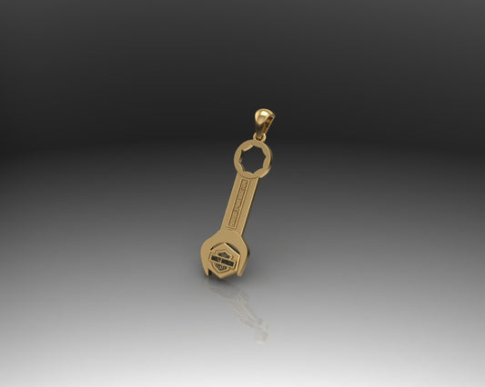 GOLD HARELY DAVIDSON WRENCH PENDANT - Reigning Jewels Fine Jewelry 