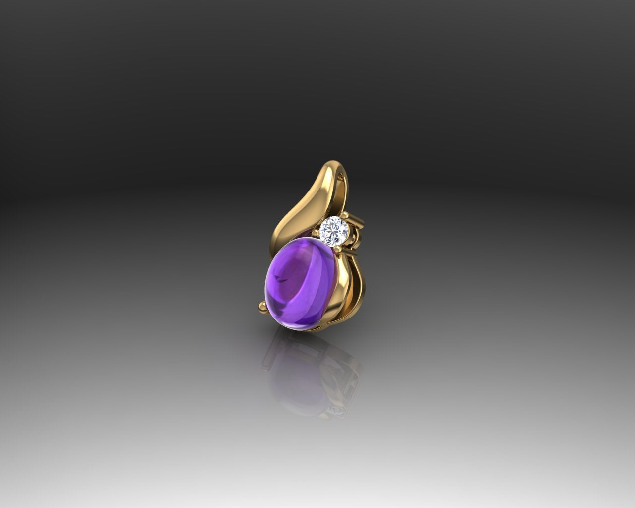 GOLD AMETHYST DIAMOND PENDANT - Reigning Jewels Fine Jewelry 