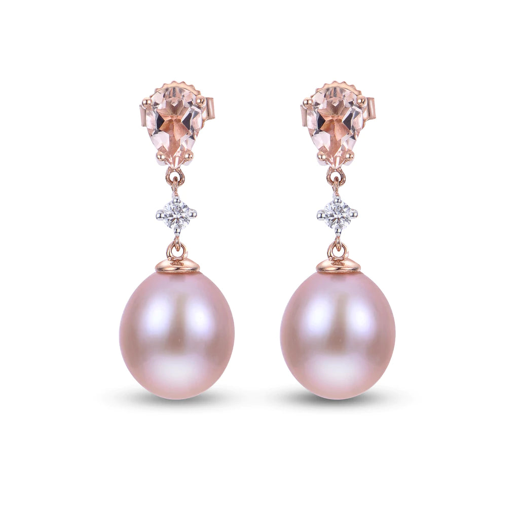 14K ROSE GOLD FRESHWATER PEARL EARRINGS - Reigning Jewels Fine Jewelry 