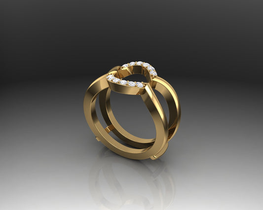 GOLD DIAMOND RING GUARD - Reigning Jewels Fine Jewelry 