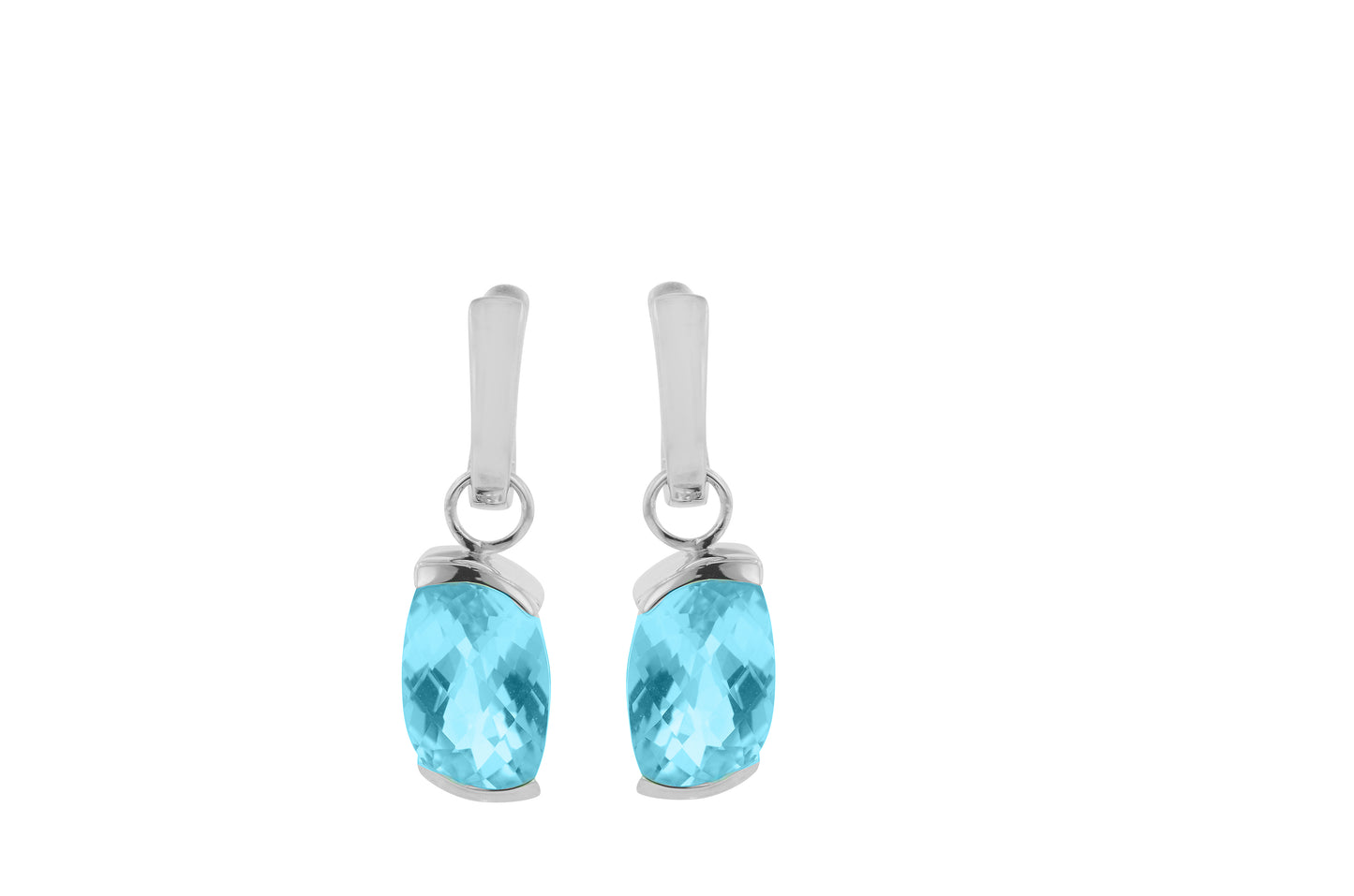 BLUE TOPAZ STERLING SILVER EARRING - Reigning Jewels Fine Jewelry 