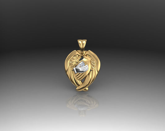 GOLD DIAMOND PROTECTION AND LOVE PENDANT - Reigning Jewels Fine Jewelry 