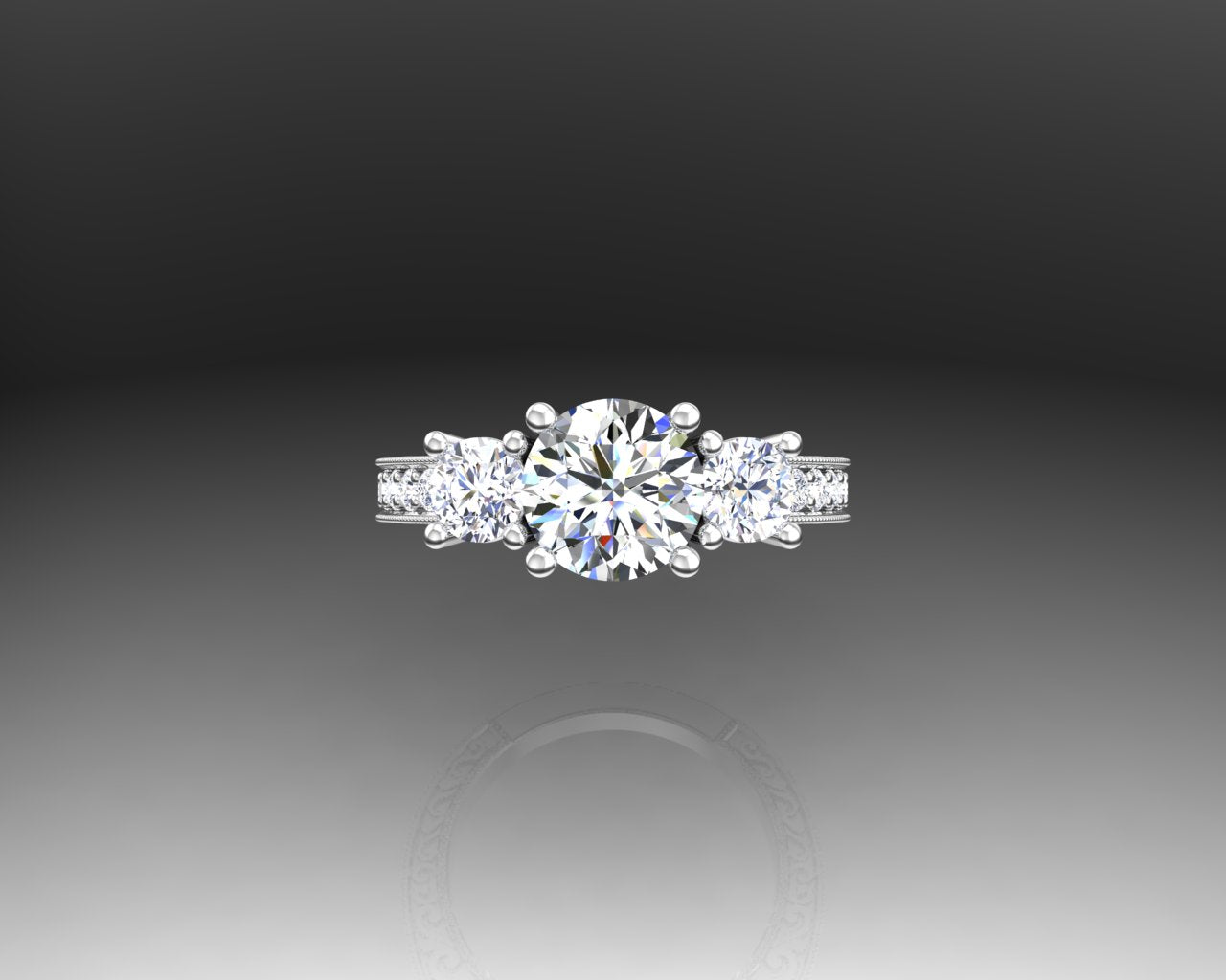 PAST PRESENT FUTURE GOLD DIAMOND ENGAGEMENT RING - Reigning Jewels Fine Jewelry 