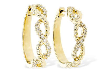 14K GOLD INFINITE KNOT DIAMOND HOOP EARRINGS - Reigning Jewels Fine Jewelry 