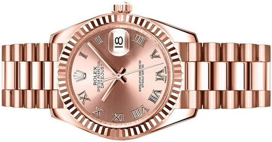 MID-SIZE DATEJUST  18K ROSE WATCH   (31mm)